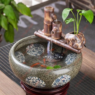 廠商 今日大促%流水擺件魚缸造景過濾器迴圈養魚竹子水池中式復古微景觀裝飾家居 水族箱造景 魚缸裝飾 魚缸流水器 流水造景