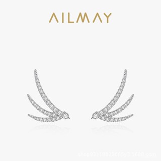 AILMAY✨正品授權✨香港直發s925純銀天使之翼耳釘女歐美跨境時尚鑲鑽耳環網紅ins熱賣耳飾品