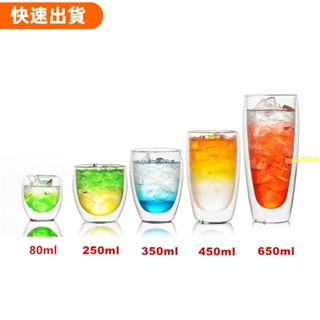 免運⚡ ase 高硼矽耐熱玻璃雙層杯 咖啡杯 蛋形雙層玻璃杯80ml~650ml 破損免費補寄