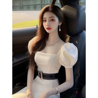 WIT#宴會禮服❤️甜妹辣妹名媛宴會2926高階精緻茶歇法式氣質超好看正式場閤白色連衣裙收腰2025新款夏季洋裝生日