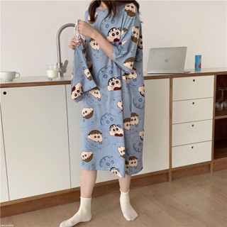 【特大尺碼M-5XL 40-100kg】夏季睡裙女網紅ins家居服薄款短袖睡衣大尺碼寬鬆學生可外穿孕婦裝KK