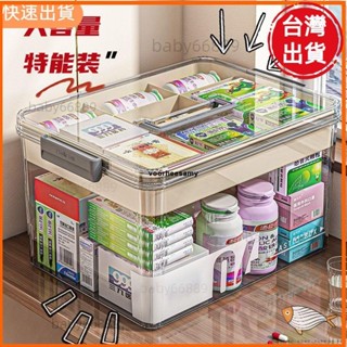 天天優選📣家用收納 藥品收納 收納藥箱藥箱特大裝藥物收納盒醫藥箱家用多層透明全封閉便攜式家庭小藥箱