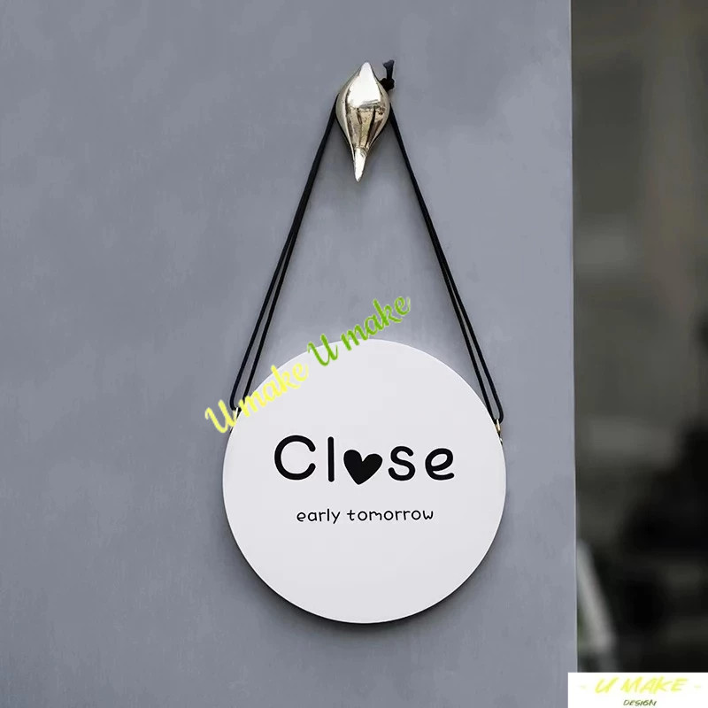 💖U MAKE客製💖 掛牌挂牌客制化 簡約 店鋪營業開始結束掛牌 OPEN/CLOSED英文開業打樣創意酒吧吊牌