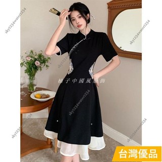 嚴選特賣丨旗袍 大尺碼旗袍 改良旗袍 復古旗袍 新中式洋裝 氣質收腰 顯瘦旗袍 旗袍洋裝 黑色旗袍 中國風服飾