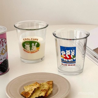 臺灣熱銷 ins風杯子玻璃批發果汁高顏值水杯家用簡約早餐杯冷萃牛奶咖啡杯