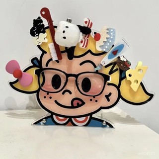 🧡特價甩賣 臺灣發貨原田治亞克力髮夾收納架可愛眼鏡支架家用多功能展示桌麵裝飾擺件風水擺件 風水小物 聚寶盆 元寶擺件