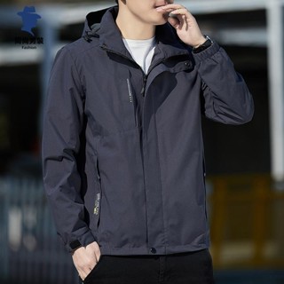簡尚 戶外沖鋒衣男春秋新款外套 百搭防風透氣休閑大碼夾克男士外套YU