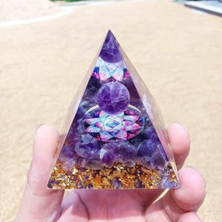 🔥臺灣出貨-熱賣中🔥【髮財樹造型】天然水晶碎石滴膠金字塔高檔茶桌擺件桌麵客廳居家酒櫃車內擺件