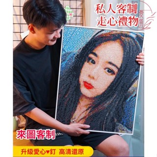 熱銷 先看效果圖 新品玫瑰釘 diy客製化 釘子畫 圖釘畫 全新高畫質愛心釘 拼圖畫 求婚結婚禮物 閨蜜禮物 裝飾畫 送閨