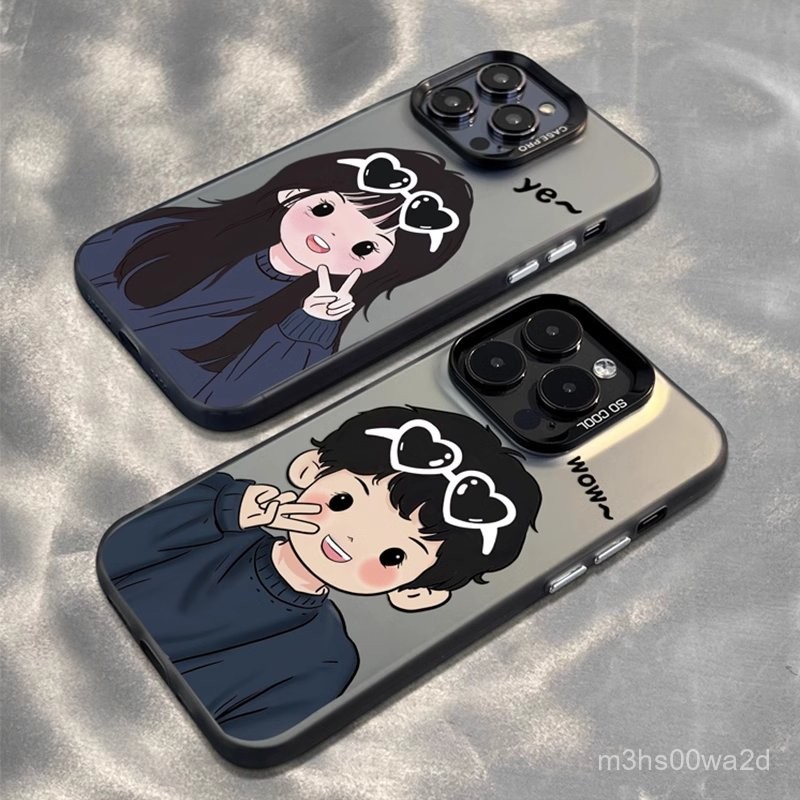 情侶墨鏡女孩 手機殼 蘋果iPhone16 15 14 13 12 11 Pro max XR Xsmax 8p 保護殼