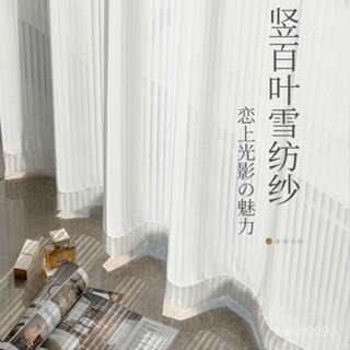 紗簾 透光不透人紗簾 加厚豎百葉白紗 窗簾 白色遮光簾 北歐隔間簾 雙層掛鉤打洞紗簾 半遮光落地窗簾紗 窗紗 豎百葉紗簾