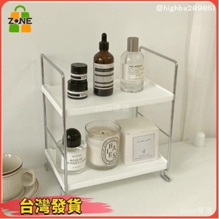 【臺灣出貨】特賣|ins風 雙層置物架 方形扇形 轉角架 鐵藝整理架 桌面置物架 杯子收納 浴室收納 香水化妝品收納4