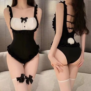 【限時下殺】💖 情趣內衣 純慾兔女郎制服套裝 性感可愛女僕連體衣 製服開檔免脫 睡衣誘惑挑逗