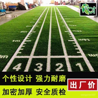 【工廠熱銷】健身房運動人造假草坪戶外地毯地麵陽臺專用地墊白綫跑道模擬庭院 XKTS