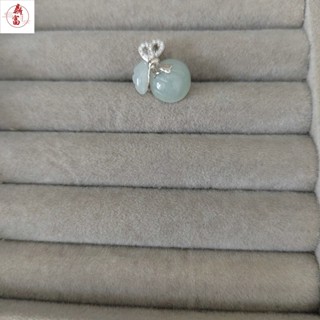 經典百搭天然翡翠翡翠小錢袋子s925通體銀吊墜女生禮物氣質