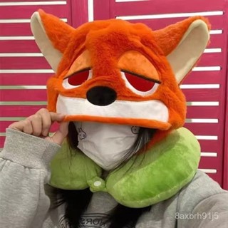 午睡枕 趴枕 趴睡枕 趴趴枕狐狸尼克毛絨玩具公仔硃迪u型枕帶帽子午睡護頸枕頭旅行飛機高鐵 IJSL