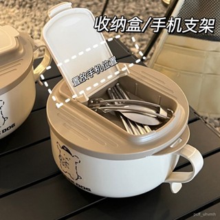 桃園出貨💖304不銹鋼可折疊筷子勺子叉子套裝學生泡麵碗戶外旅行 便攜式餐具