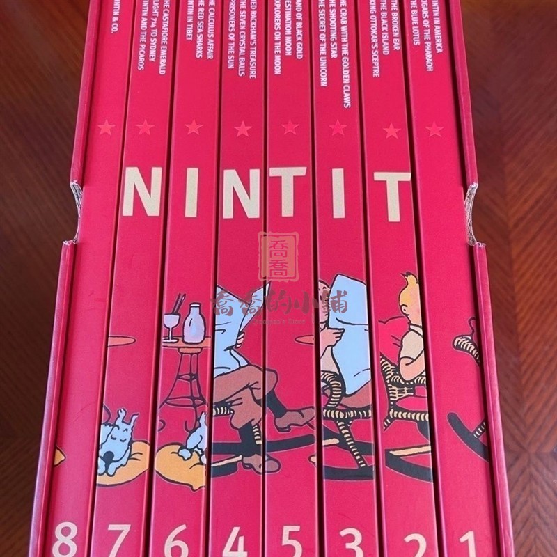 3.22 書 漫畫書 日系丁丁歷險記英文 The Tintin Collection 冒險漫畫小說8冊精裝禮盒