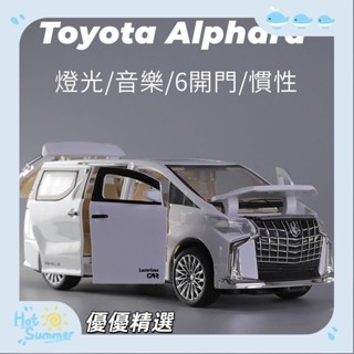{優優精選}阿爾法模型汽車 燈光音樂合金回力警車 開門 小孩兒童小汽車電動車玩具車禮物 Toyota Aln843