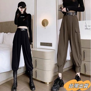 【免運出貨】S-5XL 大尺碼 工裝褲 長褲 哈倫褲 運動褲 束腳工裝褲女 韓版寬鬆顯瘦時尚潮流休閑蘿蔔褲哈倫褲sdfd