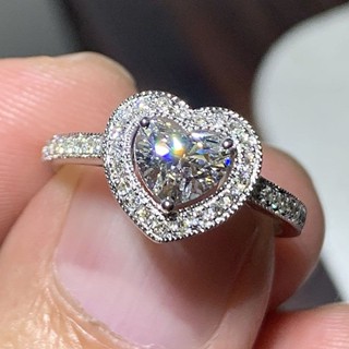 戒指 指環925銀創意新款精美愛心鋯石戒指女冷淡風高級浪漫求婚訂婚指環