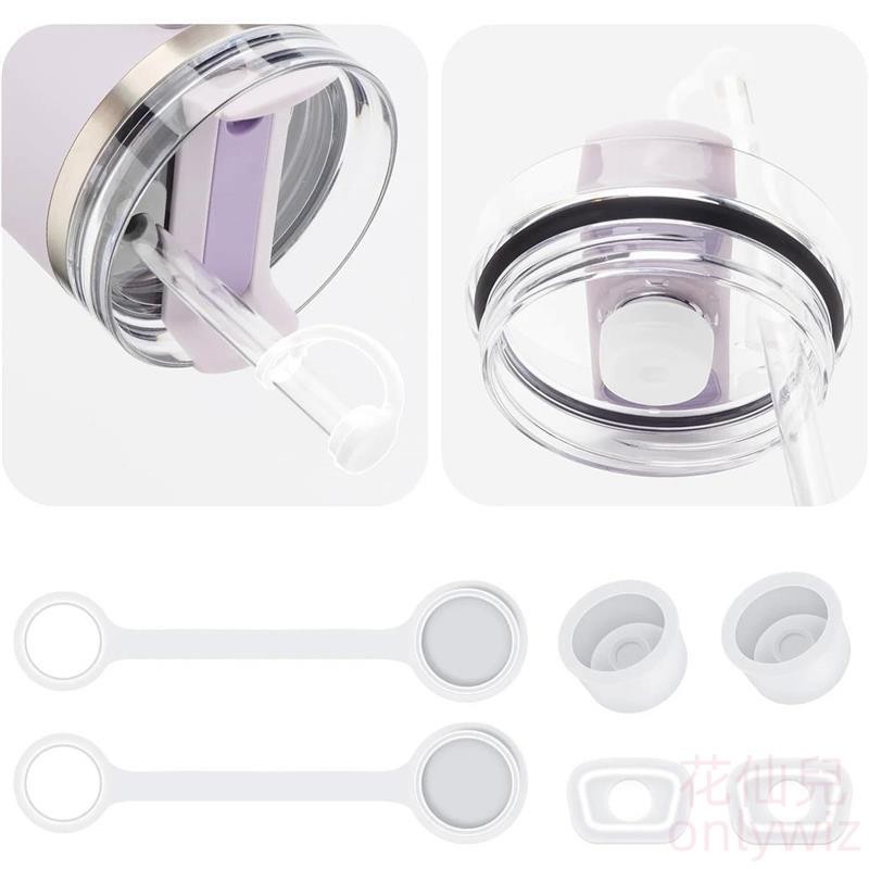 【花仙兒】3/6 件食品級矽膠防溢塞,適用於 Stanley 40/30 盎司 Quencher H2.0 和 1.0