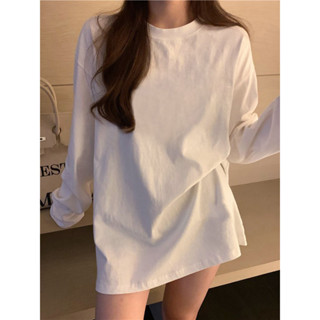 🔥臺灣出貨🔥白色T恤女2023秋季新款寬鬆內搭打底衫長袖學生百搭上衣女裝潮
