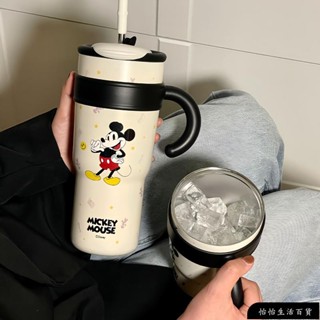【高質量】米奇 保溫瓶 700ml 迪士尼卡通大容量保溫杯1200ml 冰霸杯 手把保溫瓶 雙飲保溫瓶 情侶316不鏽鋼