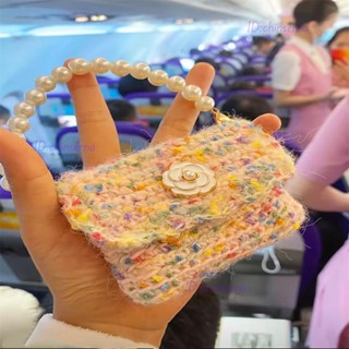 送禮物盒 互換禮物 包包 斜挎包 手提包 特色手混毛線鉤織小香風零錢包手工編織diy材料包自制彩虹卡包