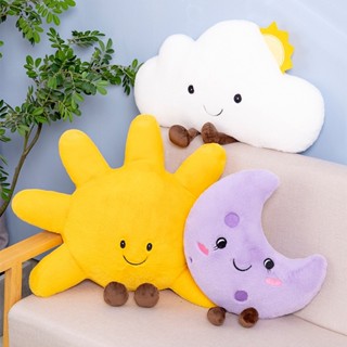 🌸宥熙優品🌸ins風家居裝飾抱枕卡通 沙發裝飾 兒童房雲朵靠枕軟裝 女孩月亮布娃娃擺件 大學生五角星抱枕 宿舍星星抱