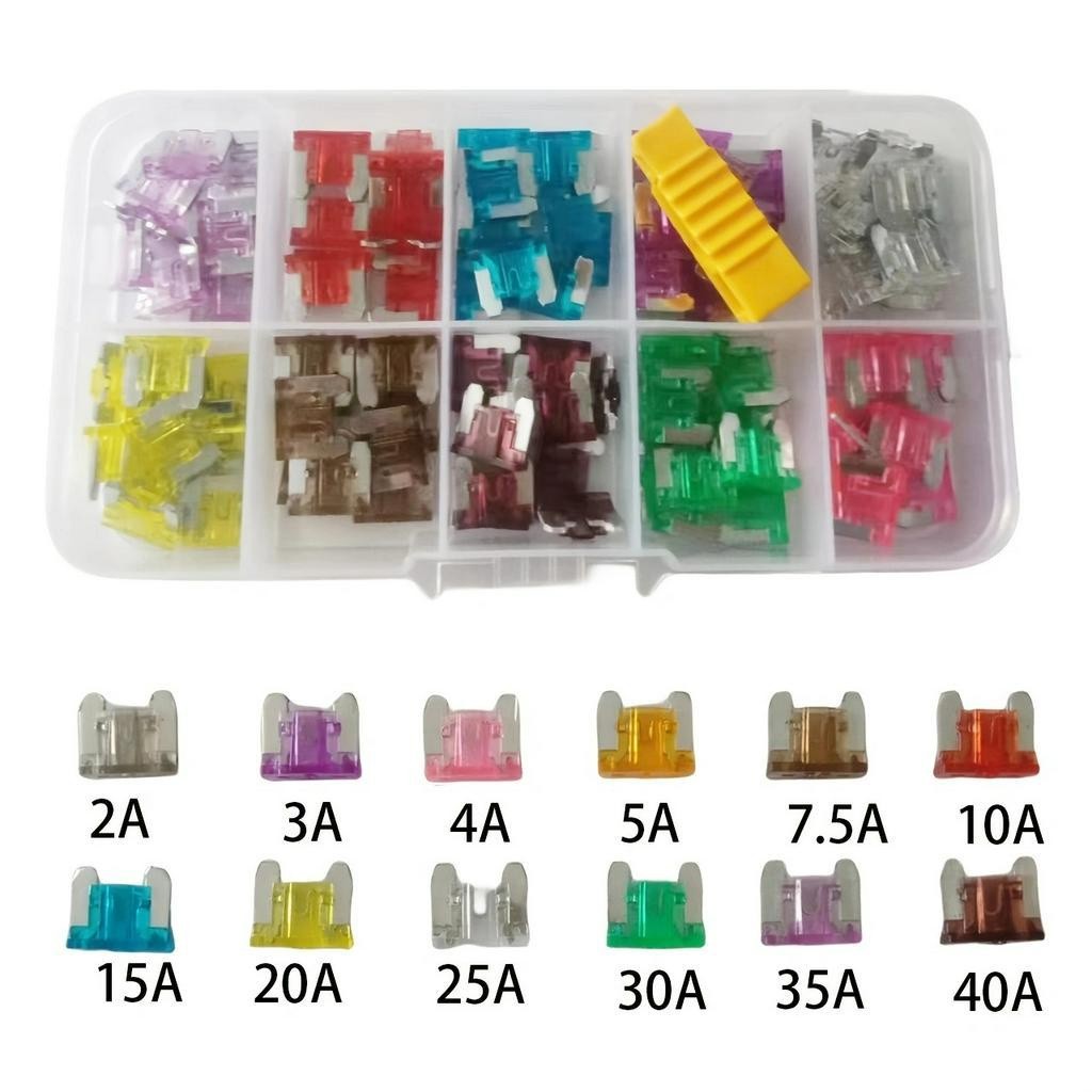 121pcs/lot 汽車卡車微型刀片保險絲,2A 3A 4A 5A 7.5A 10A 15A 20A 25A 30A
