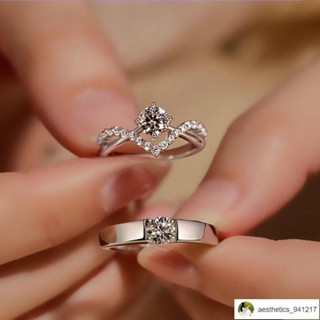 🎀臺灣出貨🎀Mali🎀新款戒指 【店鋪熱銷】模擬對戒結婚一對婚禮活口道具情侶鉆戒戒指男女求婚高階儀式調節
