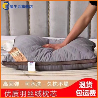 【桃園出貨】羽絲絨可水洗枕頭枕芯一對裝送枕套酒店枕護頸家用學生成人枕頭芯增強支撐柔軟高彈水洗枕抗菌枕純棉枕吸