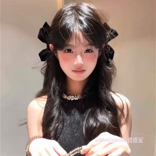 HDY美妝精選🎀 絲絨蝴蝶結髮夾 迪士尼在逃公主髮飾 氣質輕奢減齡少女感 公主頭髮夾側邊劉海 黑色紅色髮飾髮夾