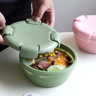 【折疊收納盒 外帶餐盒】可折疊矽膠 飯盒 午餐便噹盒 泡麵碗 保鮮盒 便攜 伸縮戶外野餐旅行碗 野餐露營上班