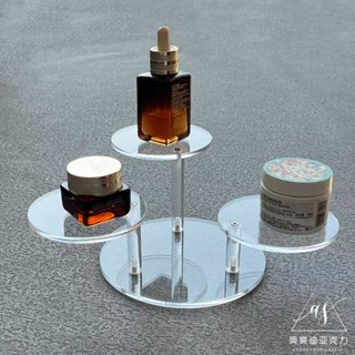 公仔展示櫃 壓克力架 壓克力化妝品香水展示架娃娃模型公仔陳列架收納泡泡瑪特展示茶具 樓梯架 泡泡瑪特收納 三層架 階梯架
