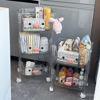 免運 小推車置物架宿捨多層廚房整理臥室客廳收納架子落地零食移動書架廚房收納架 層架推車 三層車