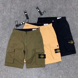 工裝短褲 工作短褲 男生短褲 美式短褲 STONE ISLAND石頭島夏季直筒短褲多口袋工裝純棉五分運動褲男 休閒短褲