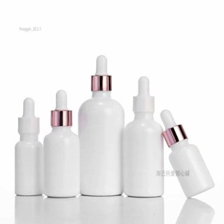 淘己🌸5-100ml 白色陶瓷精油瓶 玻璃滴管瓶 木紋頭粉色頭分裝瓶 純露DIY小樣 化妝品旅行便攜瓶