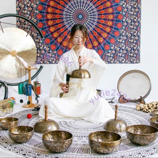 音缽手持頌缽尼泊爾手工缽音療瑜伽冥想靜心復古銅磬擺件缽盂(不含運）