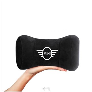 【希司】MINI COOPER LOGO汽車頭枕COUNTRYMAN座椅Alcantara材質頸部支撐枕