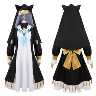 臺灣出貨 碧藍檔案 伊落瑪麗修女角色同款扮演服 遊戲角色cosplay服 動漫服裝 角色扮演 聚脂釺維 滌綸 制服呢