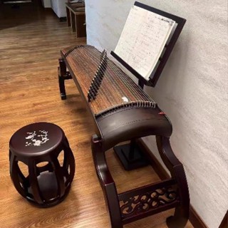 【訂金】熱賣敦煌古箏琴架高檔仿古復古實木家用雕花古典支架簡約古風紫檀古琴