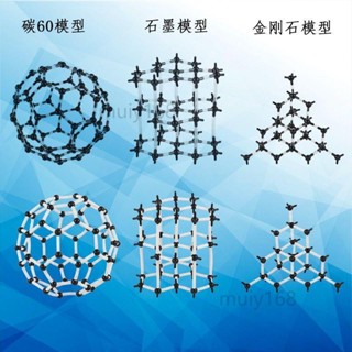 石墨 碳60氯化鈉塑膠棍化學結構模型 教學工具麥大 臺灣熱銷 教學教具 碳的同素異形體金剛石