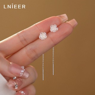 香港出貨正品🔥限時下殺🔥S925純銀炫彩玫瑰花耳環抗氧化可水洗防過敏不掉色女免摘氣質純銀流蘇 耳環 女耳環 純銀耳環