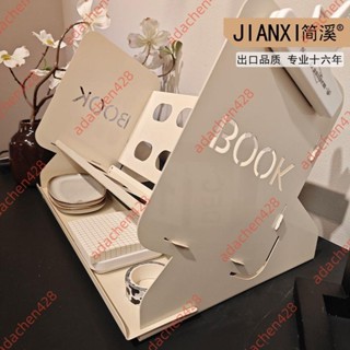 精品上新%桌面收納置物架兒童小書架鐵藝書桌儲物架書立閱讀架簡易書櫃整理