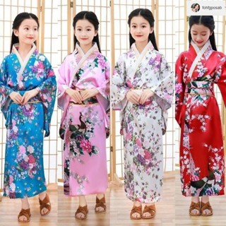 🌸臺灣出貨🌸114年爆款cos神明家居黑道大小姐和服浴衣古裝女童男童日本兒童和服復古萬聖節學生長款演出舞蹈夏季日式服