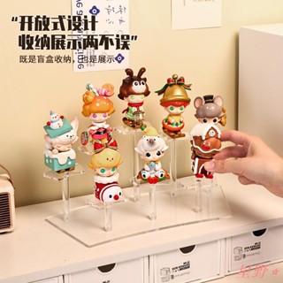 XY ⭐🛍透明盲盒階梯展示架 公仔娃娃模型展示架 亞克力泡泡瑪特展示架 潮玩手辦收納架 立牌徽章展示架 多層立式階梯收