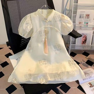 桃園出貨♕女童洋裝兒童國風裝旗袍小女孩天公主裙