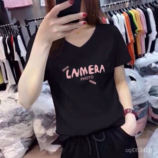 臺灣現貨 純棉t恤 夏季女裝 短袖 v領 t恤 女上衣 v領 短袖上衣 大尺碼女裝 女生衣服 短t恤 V領上衣 夏天上衣